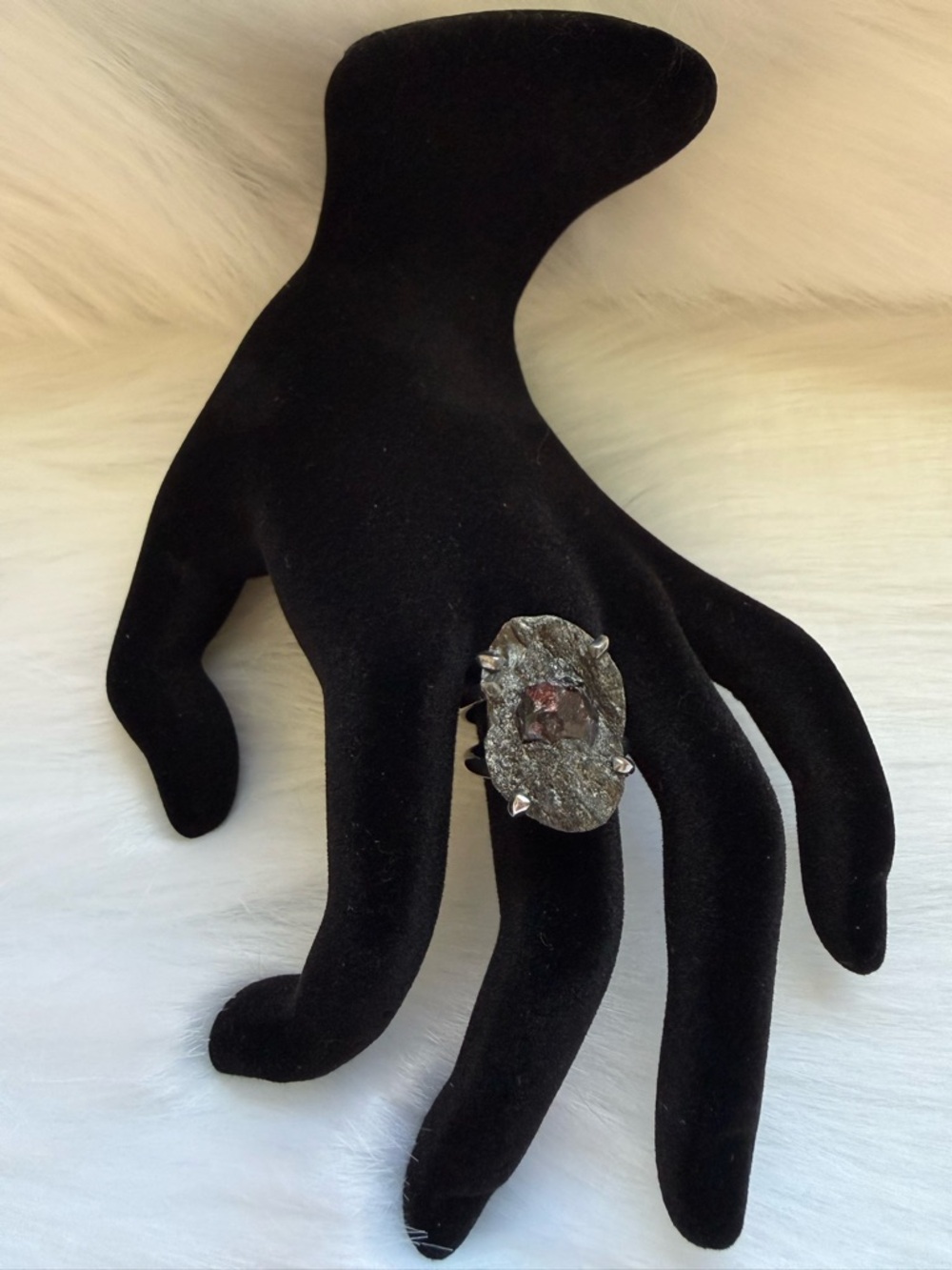 Black Tourmaline Stone Set On a Sterling Silver Ring